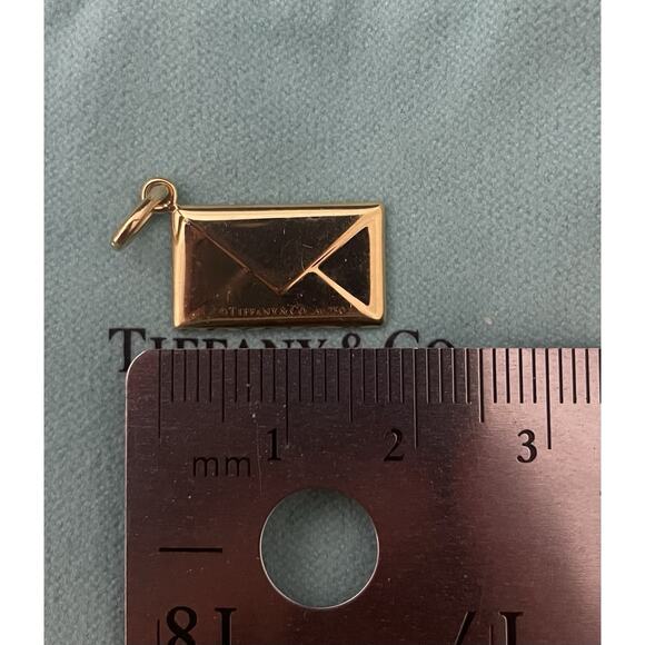 Tiffany & Co. 18k Gold Diamond Envelope Address Pendant Charm Necklace Bracelet - Picture 16 of 16